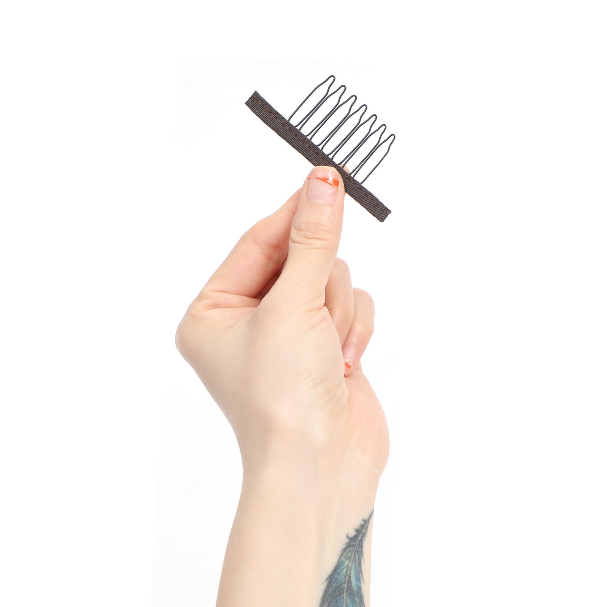 Xuxisowo 30 Pcs Wig Clips/Wig Combs (7-Teeth, Stainless Steel, Thickened Fabric, Brown) - Helper For Fixing Wig, Making Wig Caps