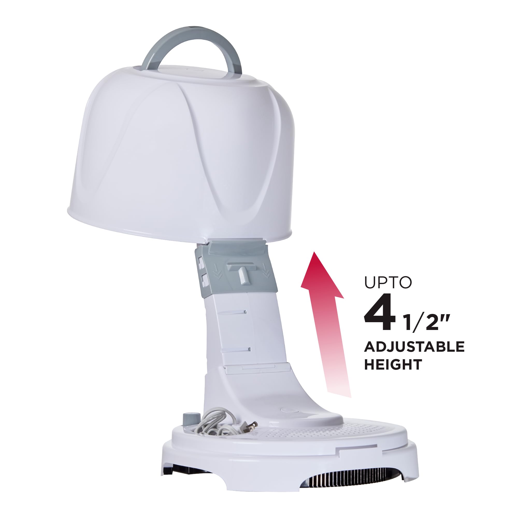 RED by KISS 1875 Watt Ceramic Tourmaline Hood Dryer, 4 Heat Settings Blow Dryer for Home & Salon, Height Adjustable Convenient H