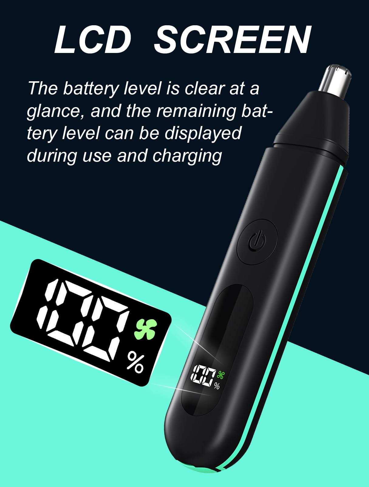 Drulana Nose Hair Trimmer - IPX7 Waterproof, USB Rechargeable, Dual Edge Blades, Black, Model INCH098