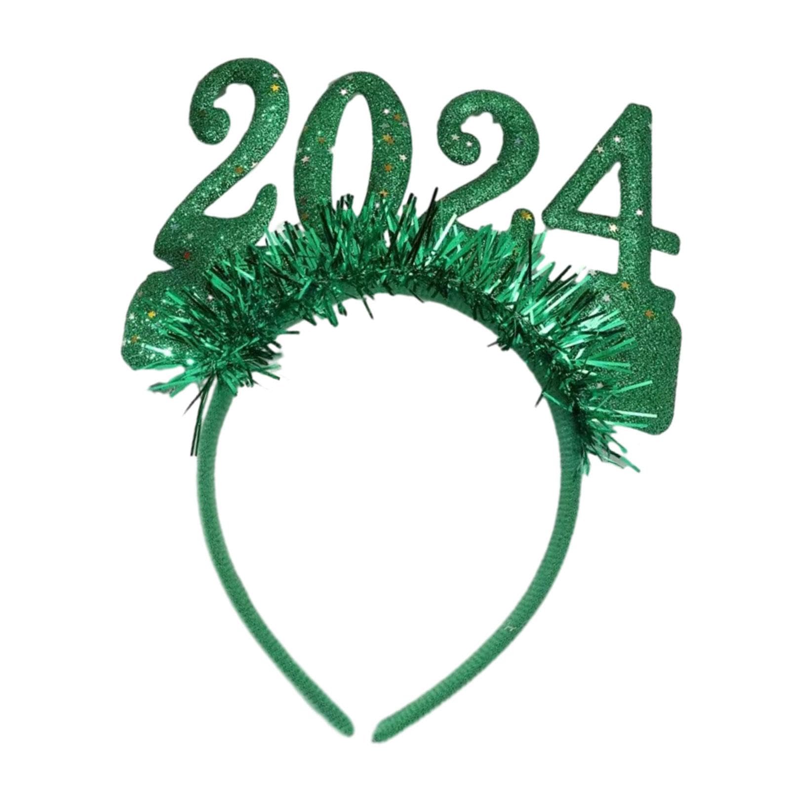 ATORSE?2024 Happy New Year Headband Hair Accessory for Carnival Birthday Masquerade green