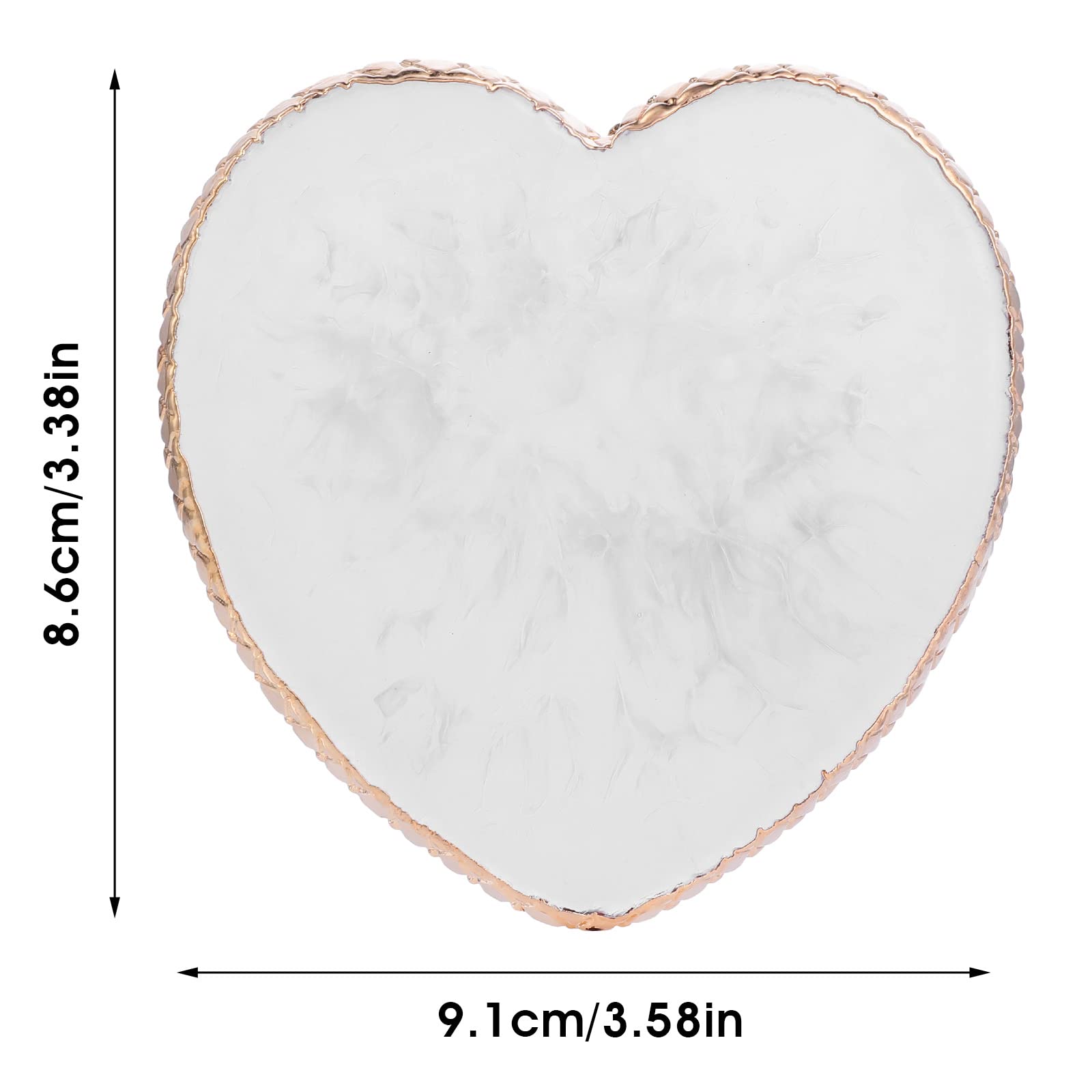 Resin Nail Art Palette Nail Mixing Palette Polish Color Mixing Plate Golden Edge Nail Holder Display Board Heart Shape Cosmetic