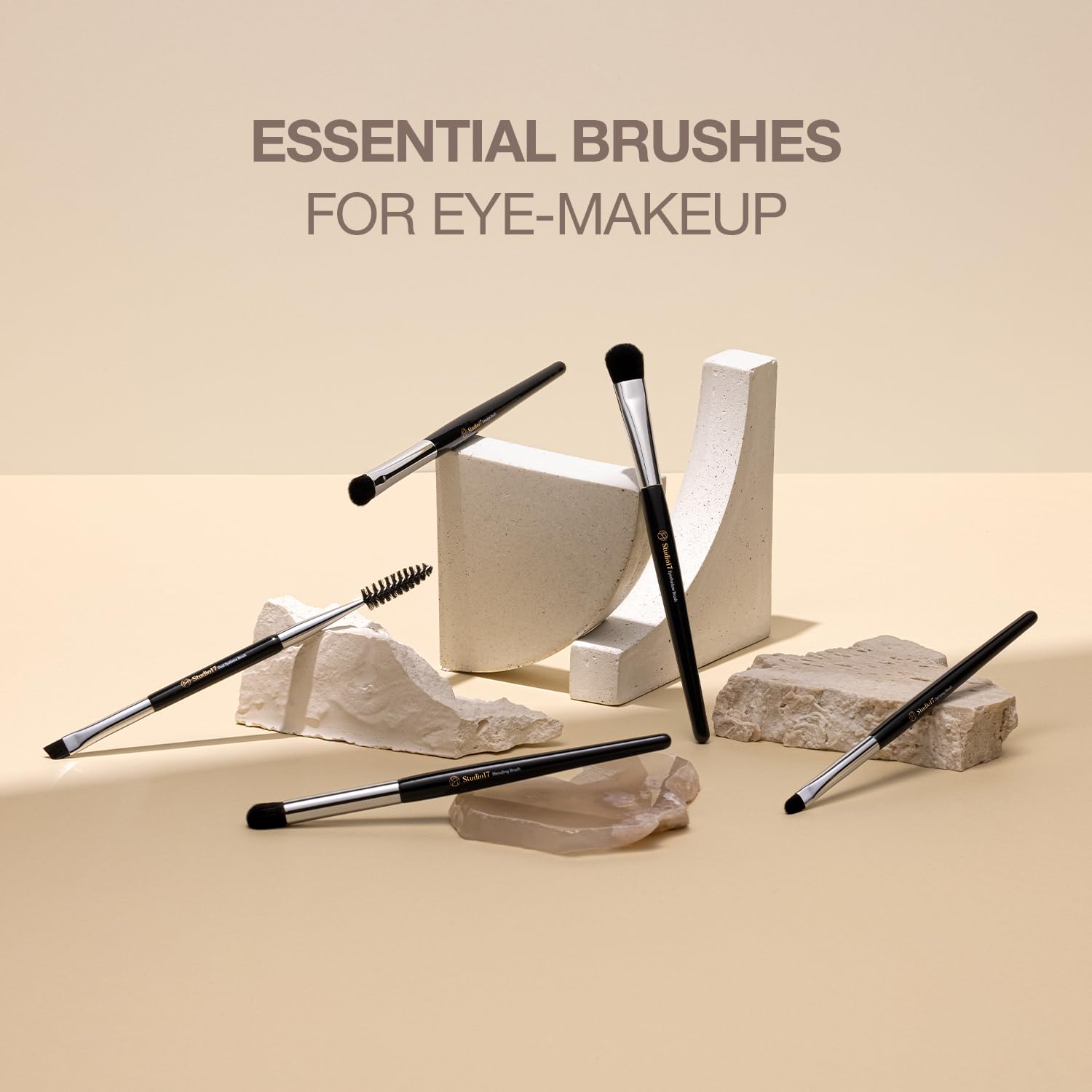 STUDIO17 Eye Makeup Brush Set 5 Pcs | Small & Portable Eye Shadow Brushes | Korean Eye Makeup Brushes | Premium Synthetic Bristl