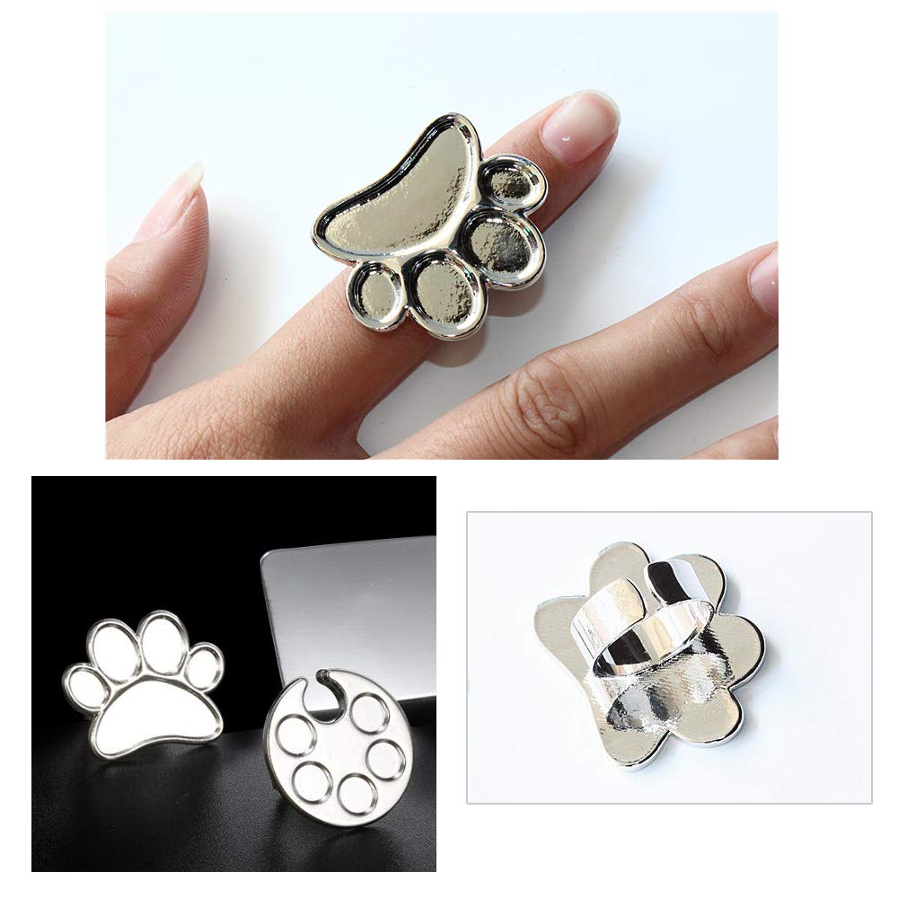 Mwoot 2 Pieces Nail Art Palette Finger Rings, Mini Polish Holder Drawing Color Palette, Nail Art Painting Gel Palette Manicure T