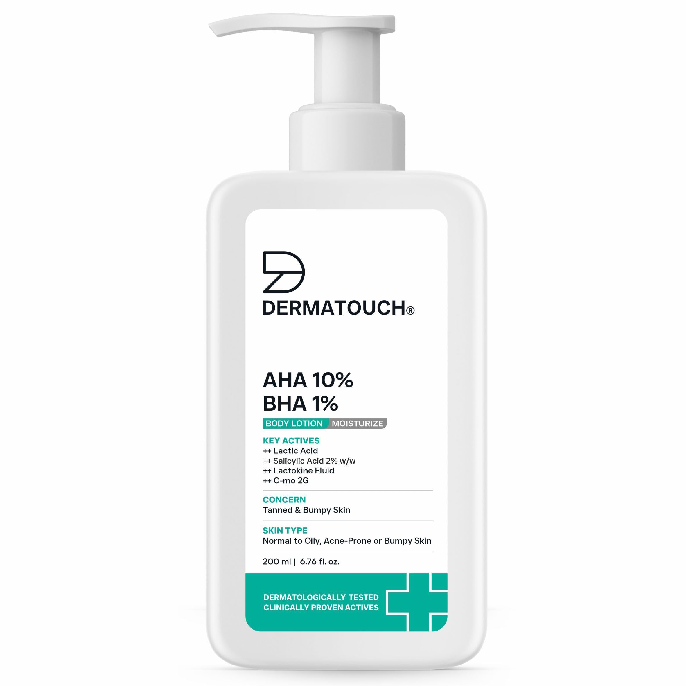 Dermatouch Aha 10% Bha 1% Body Lotion For Men And Women | Body Lotion For Dry Skin  DeTan, Moisturizing & Bumpy Skin | Suitabl
