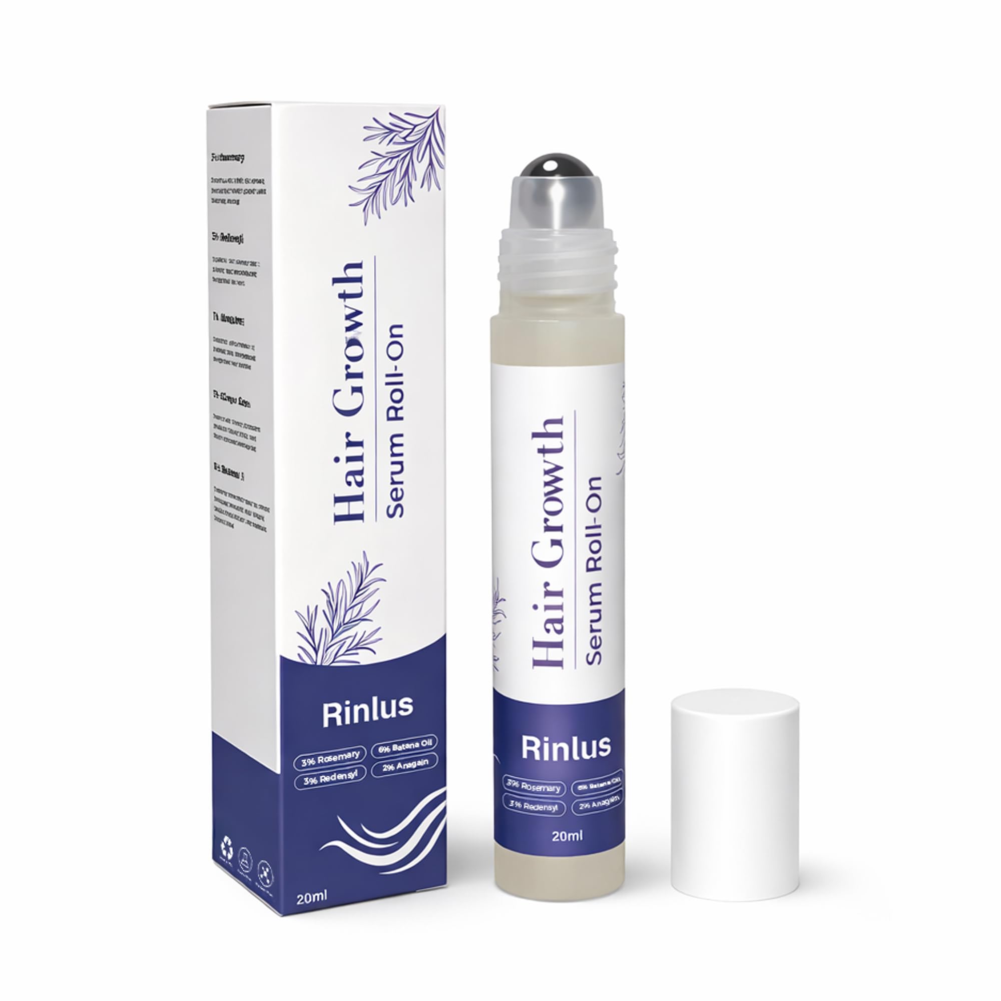 Hair Growth SerumRoll On,1 PCS Rosemary & Batana oil, NoRinse | For Thinning Hair & All Hair Men & Women