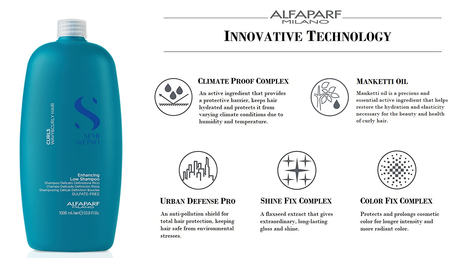 Alfaparf Milano Semi Di Lino Curls Enhancing Sulfate Free Shampoo For Wavy And Curly Hair - Hydrates And Nourishes - Reduces Fri