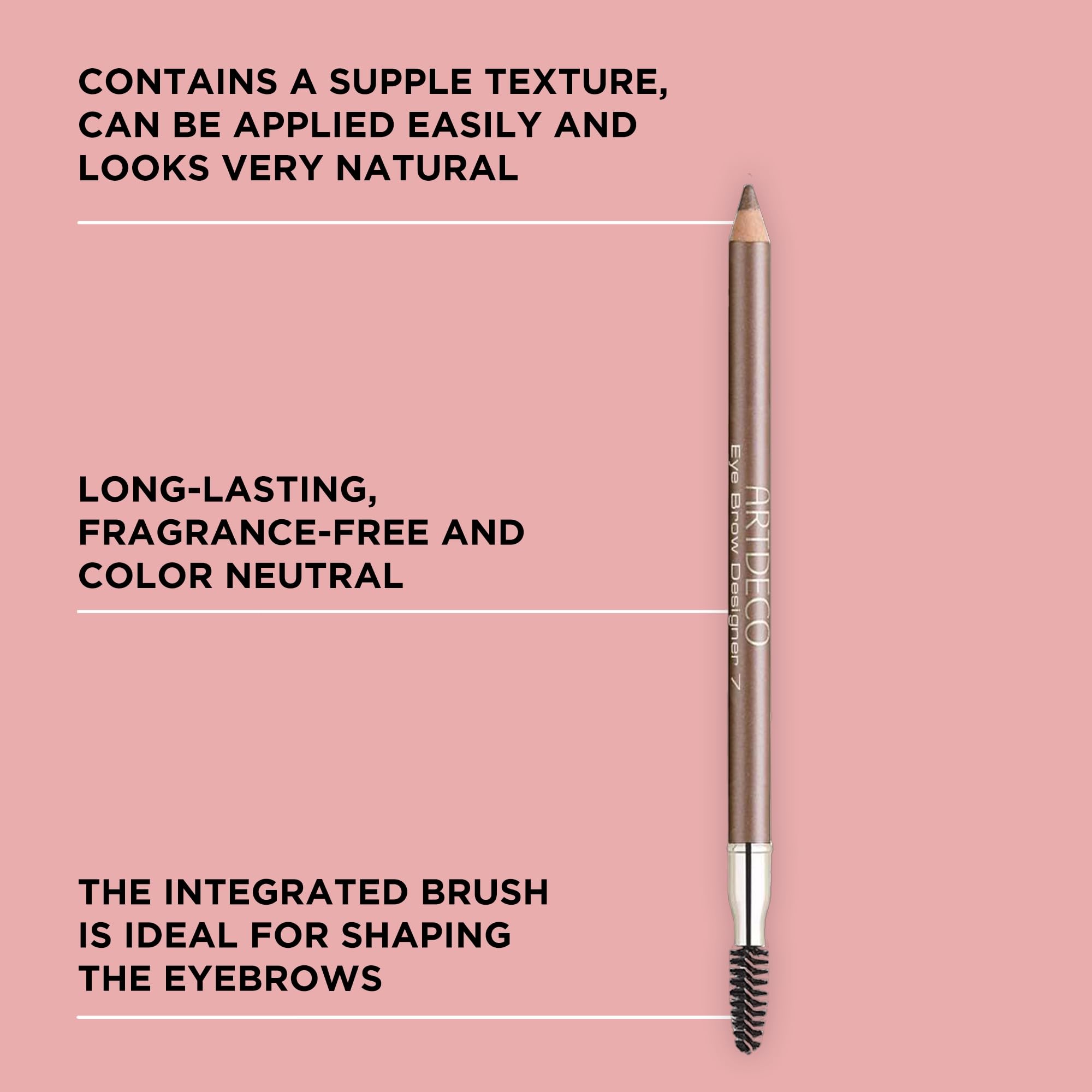 ARTDECO Eyebrow Designer - Light - Refines Eyebrows & Fills in Gaps - Integrated Brush for Optimal Blending - Dual-Sided - Penci
