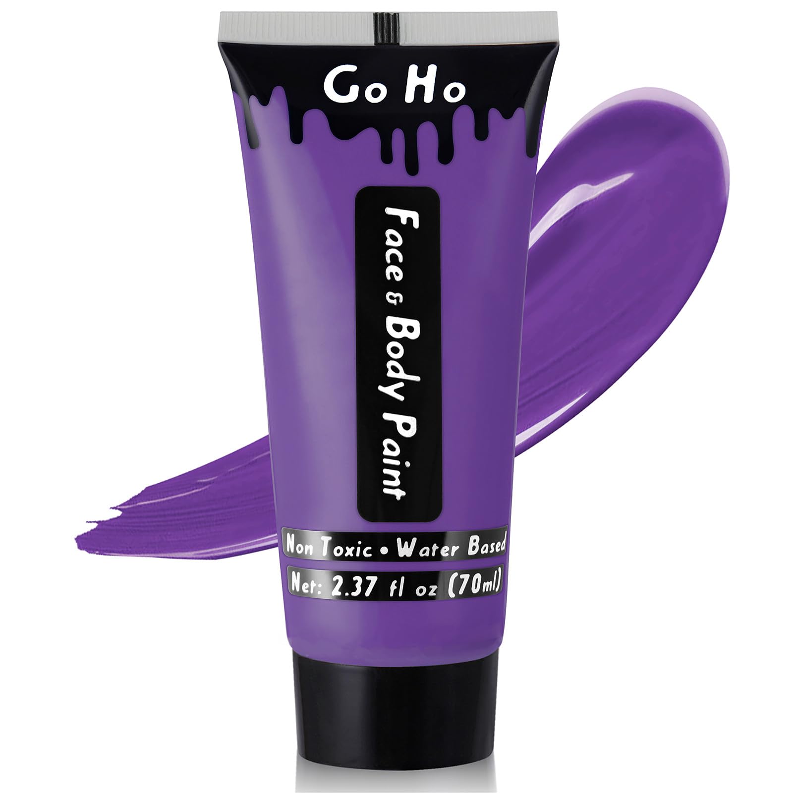 Go Ho Purple Body Paint Washable(2.37 Oz),Full Coverage,Smooth,Water Based Cream Purple Face Body Paint For Sfx Cosplay Costumes