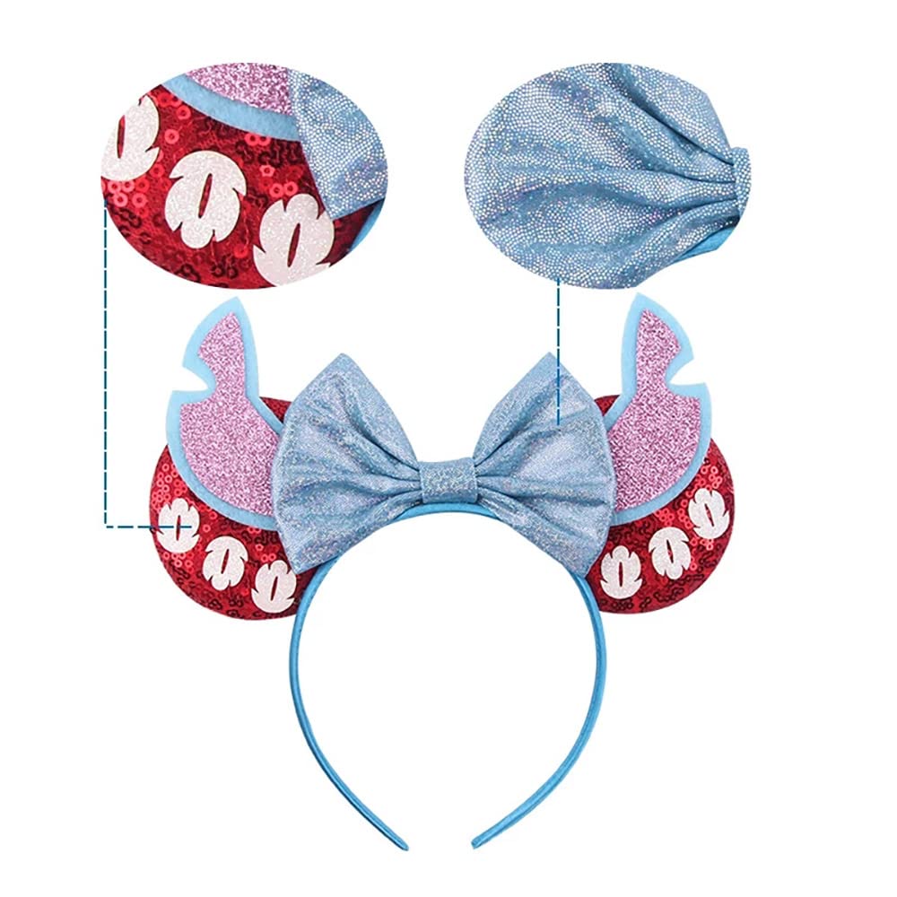Jiahang Mouse Ear Sequin Bow Headband, Cartoon Fly Wings Hair Band, Glittering Party Festival Decoration, Cosplay Costume Headwe