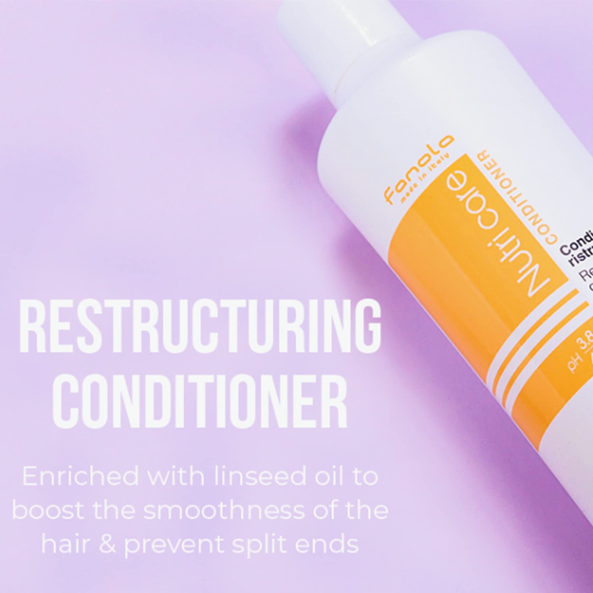 Fanola No Yellow Shampoo & Nutri Care Restructuring Deep Conditioner 11.8 oz / 2pk - Anti Brass Depositing Purple Shampoo Toner