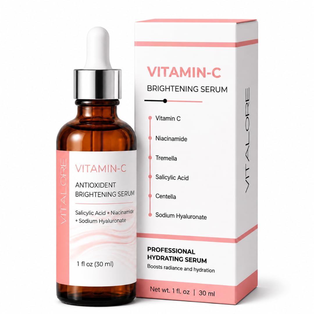 Vitamin C Serum  Hydrating Brightening Serum for Face with Niacinamide, Tremella & Salicylic Acid  Daily Antioxidant Facial Se