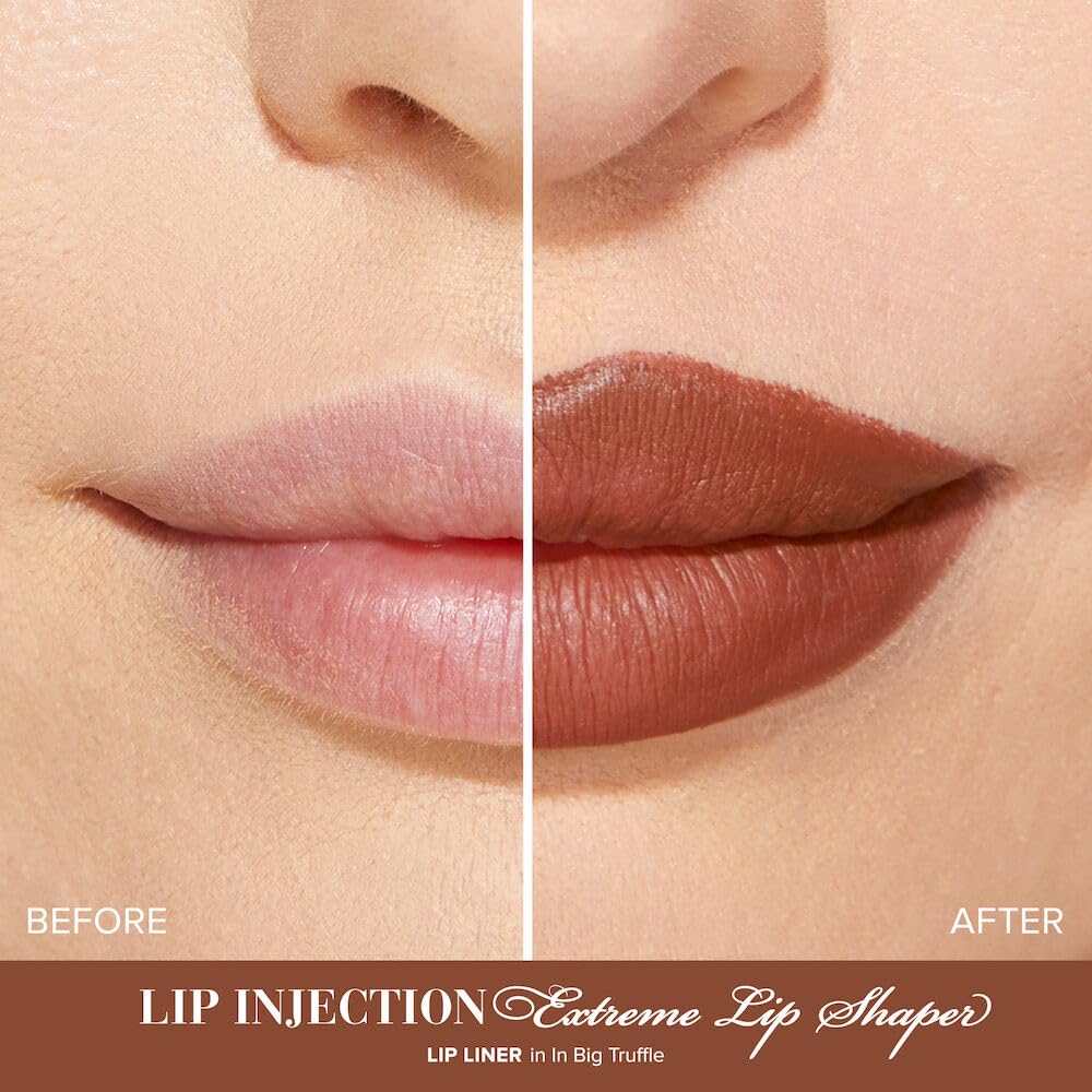 Too Faced Lip Injection Extreme Lip Shaper - Long Lasting, Smudge Proof, 0.01 Ounce, 05 In Big Truffle (Chocolate Nude)