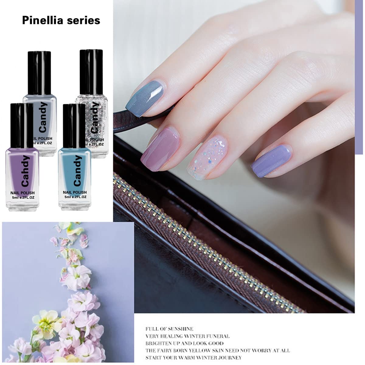Tophany 6 Bottles Nail Polish Set, Quick Dry Long Lasting And Not Easy To Peel Off Nail Polish Nail Art Decoration For Women And