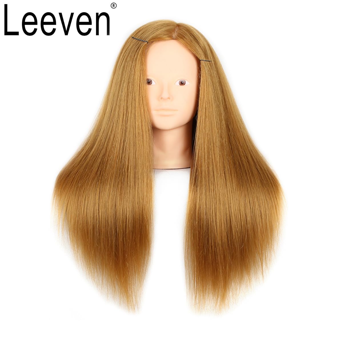 20 Inch Mannequin Head 60% Human Hair Styling Training Head Manikin Cosmetology Head Hair Hairdressing Training Face Makeup Prac