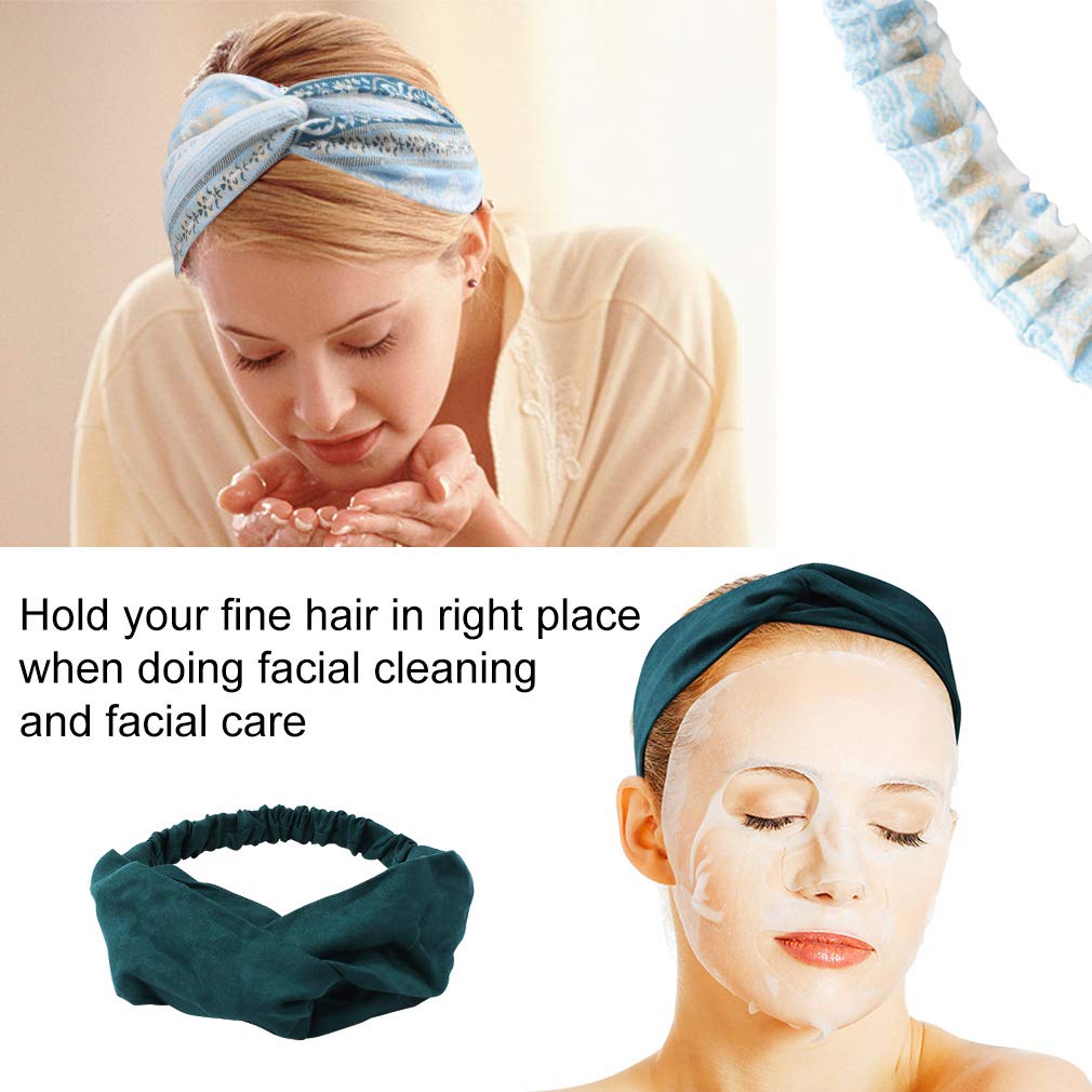Ahoney Boho Knotted Twisted Floral Headbands - 20 Pack Elastic Headband Hair Accessories For Women
