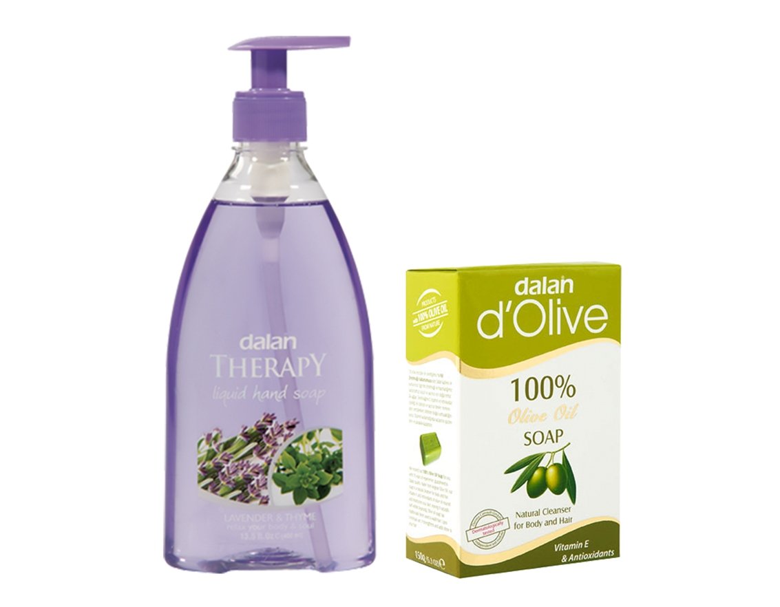 Combo Pack Of Lavender & Thyme 400 Ml Exotic International Fragrances In Handwash/Liquid Soap + Dalan DOlive 100% Pure Olive Oi