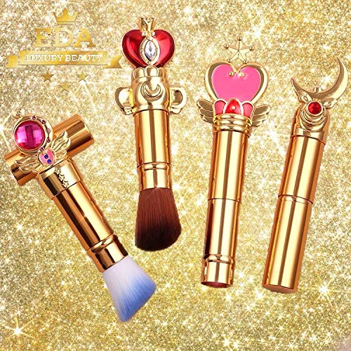 Eda Luxury Beauty Round Retractable Makeup Brush With Cover - Liquid, Cream, Powder, Foundation, Blush, Bronzer, Highlighter - P
