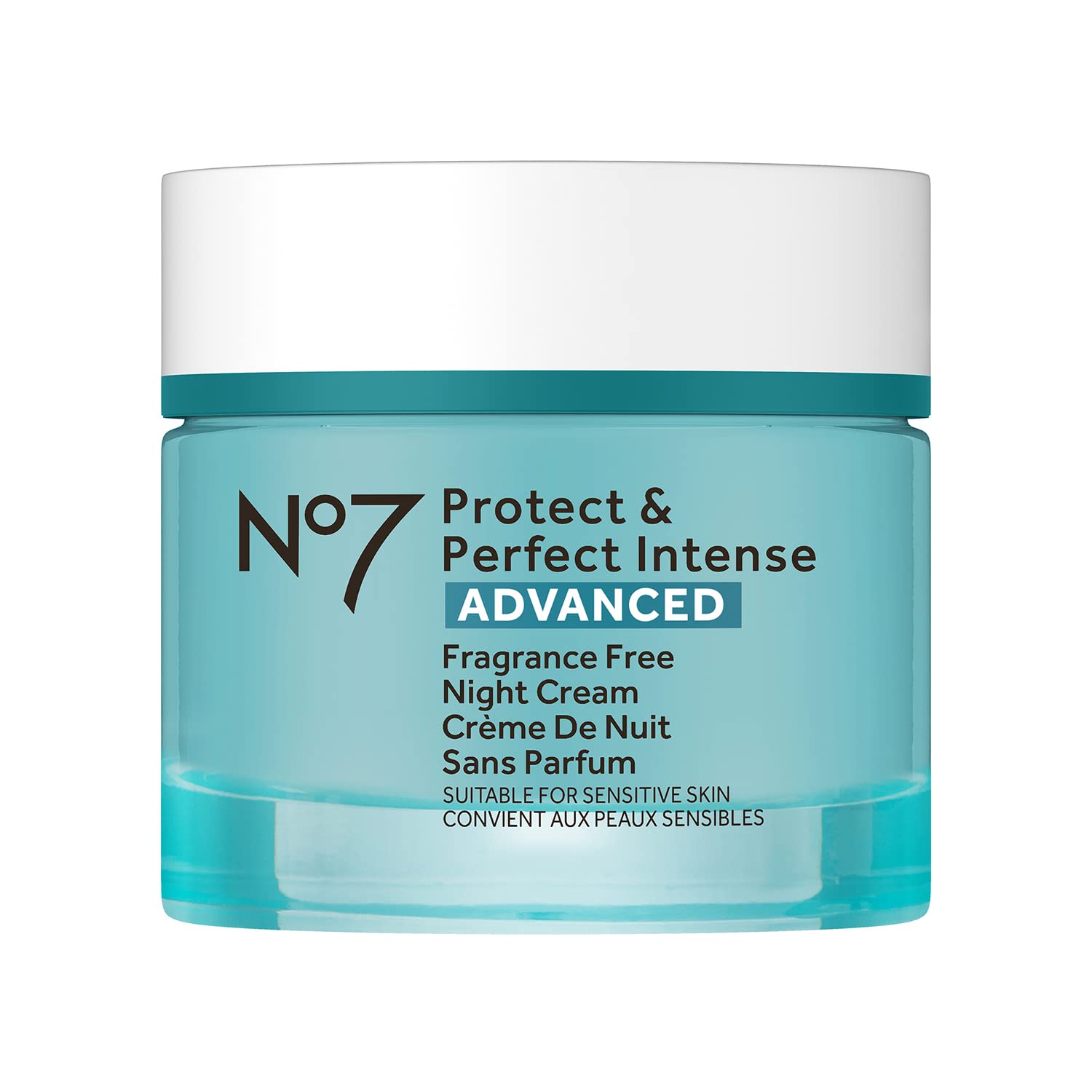 No7 Protect & Perfect Intense Advanced Night Cream Fragrance Free - Vitamin E & Shea Butter Face Cream - Fine Line Reducing Mois