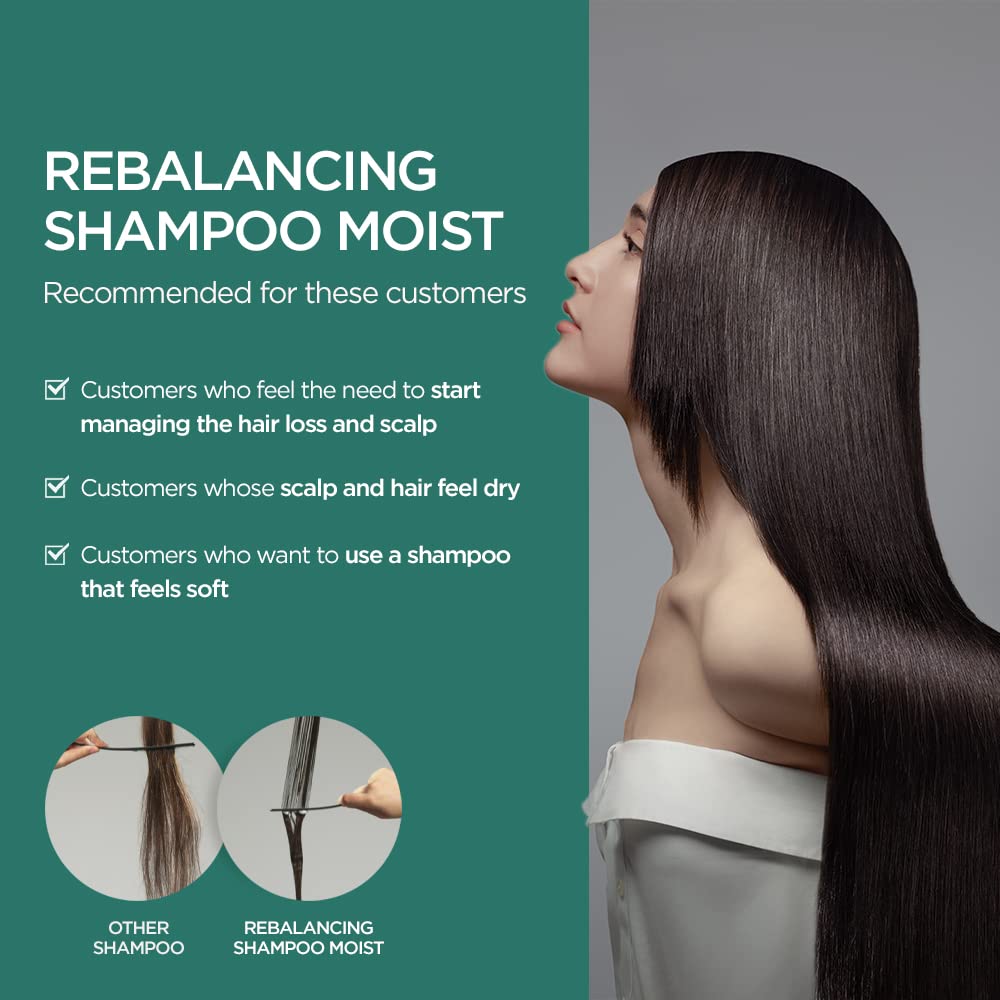 Ayunche Rebalancing Shampoo Moist 11.8Oz [For Dry Scalp] | Soft & Moisturizing Cleansing Shampoo | Strengthen And Protect Weaken