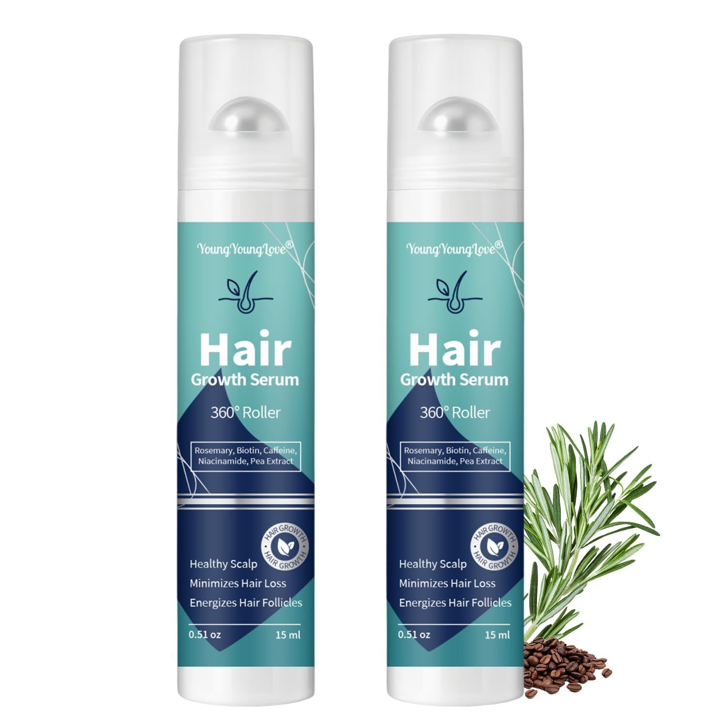 Hair Growth Serum Roll On with Biotin & Niacinamide for Scalp & Beard