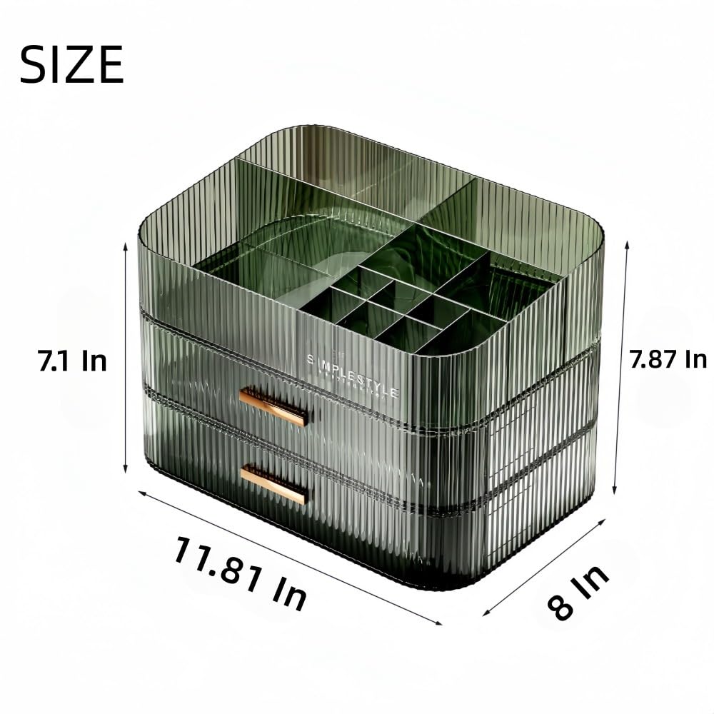 Plinjoy Makeup Organizer With Drawers Stackable Skincare Cosmetic Makeup Organization For Vanit Bathroom Desk Countertop