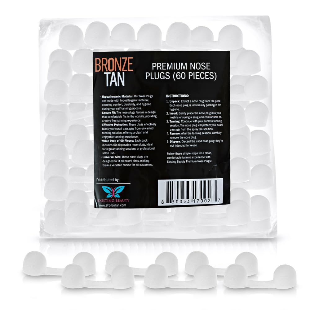 Bronze Tan Disposable Nose Filters for Professional Spray Tan - 60 Pieces, Spray Tanning Supplies - Also Ideal for Allergies & D