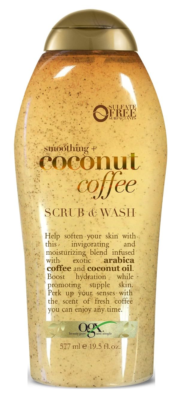 Ogx Body Scrub & Wash Coconut Coffee 19.5 Ounce (Pack of 3)