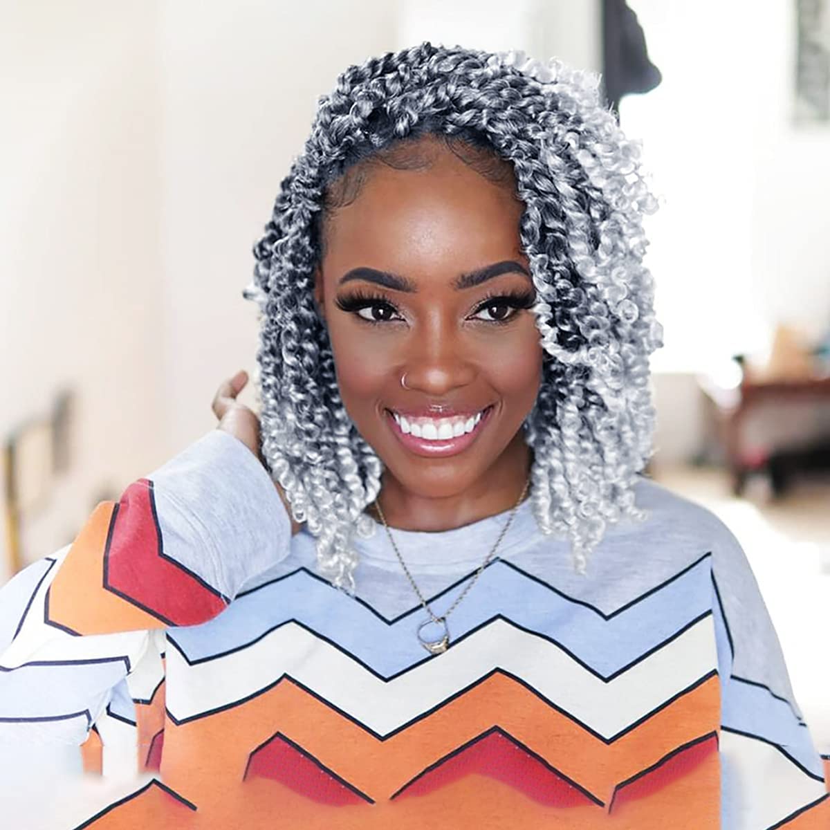 8 Inch Passion Twist Crochet Hair For Black Women 8 Packs Pre-Twisted Passion Twists Crochet Braids Hair Pre-Looped Bohemian Twi