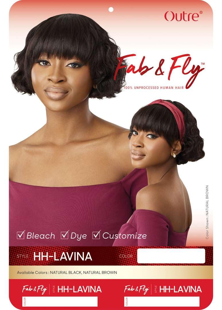 Outre Fab & Fly Full Cap Wig - Human Hair - Lavina (NATURAL BROWN)