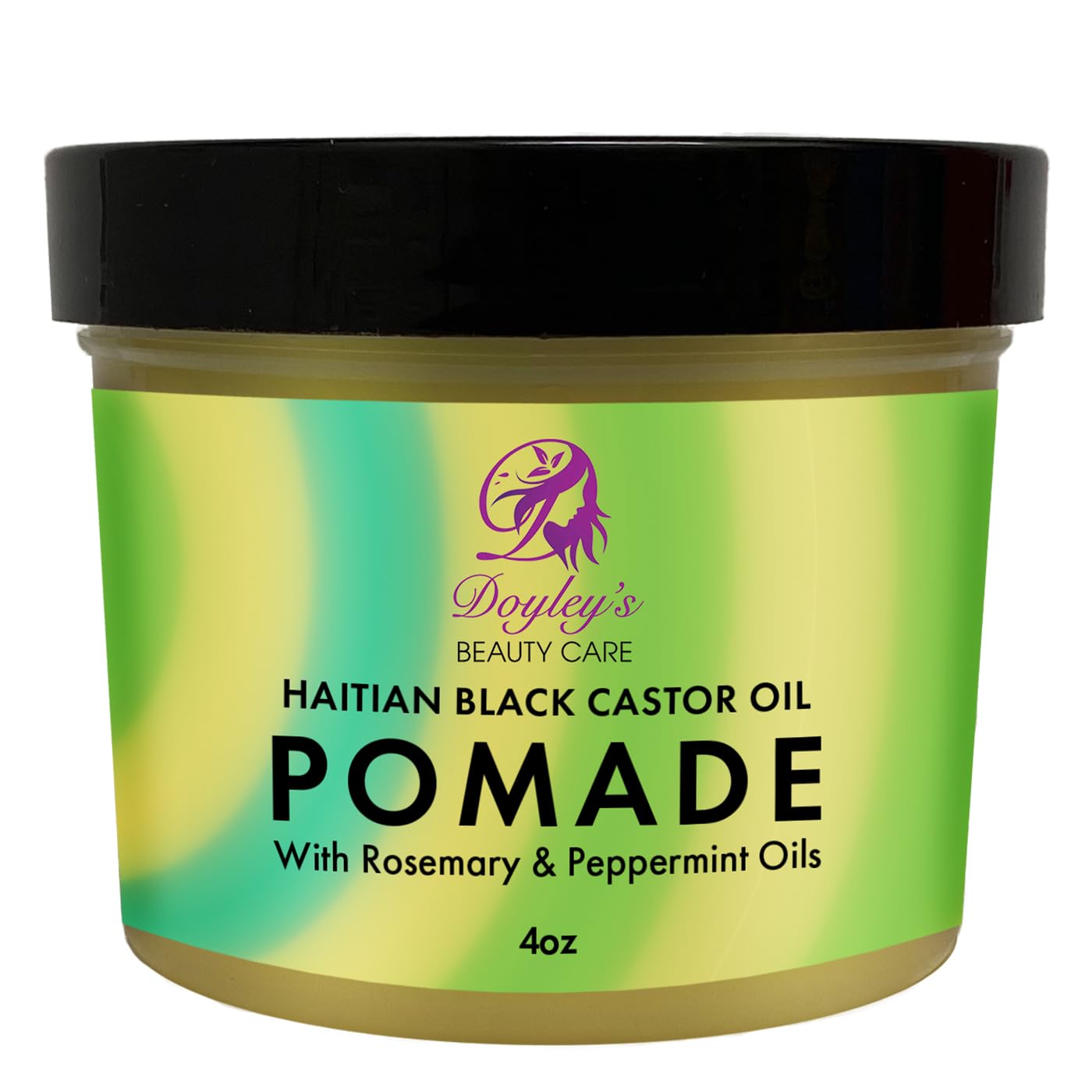 Doyley's Haitian Black Castor Oil Pomade 4oz with Rosemary and Peppermint Oils | For Hair Growth, Split Ends, Dry Scalp, Frizz C