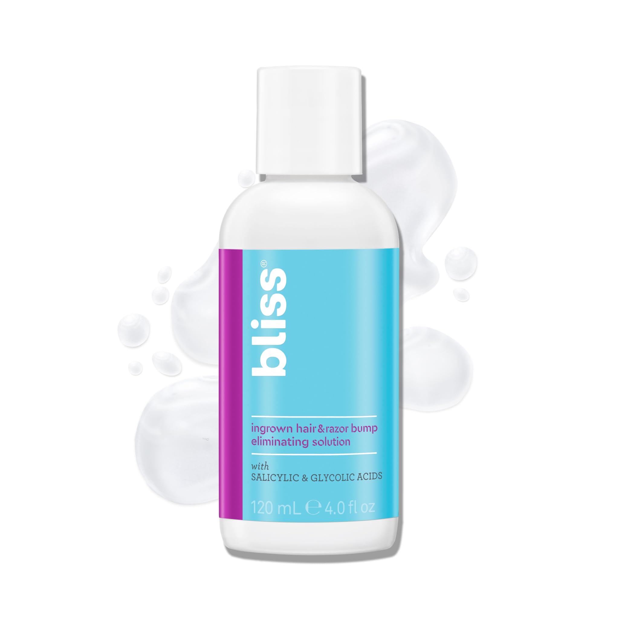 Bliss Ingrown Hair & Razor Bump Eliminating Solution - Formulated with BHA & AHA (Glocolic Acid) - Gentle & Effective - Bump-Fre