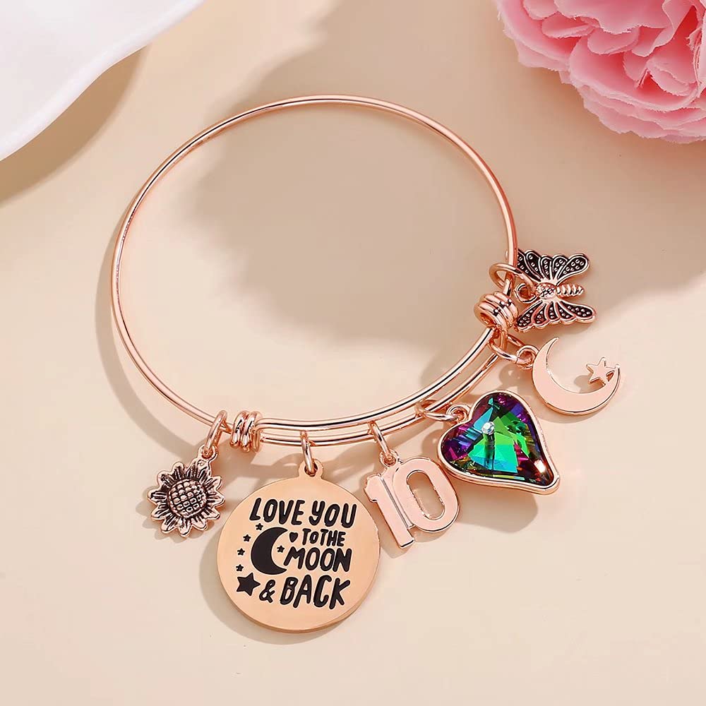 Ursteel Birthday Gifts for 10 Year Old Girls, 10th Birthday Gifts for Daughter Granddaughter Niece Cousin Birthday Bracelets Gir