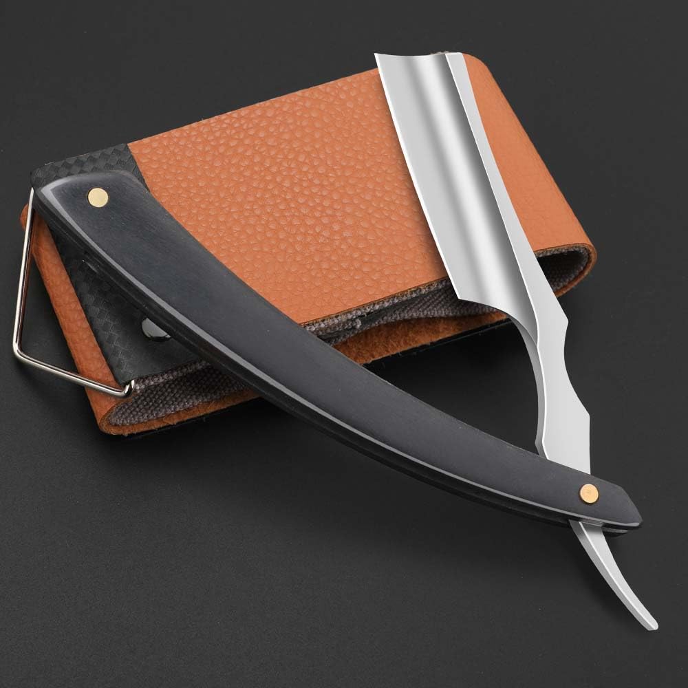 Professional Straight Edge Barber Razor,Straight razors for men, Premium Stainless Steel Shaver Razor with Shaving Strop for Men
