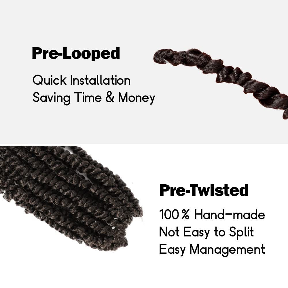 Wudas Long Passion Twist Hair 30 Inch Pre-Twisted Passion Twists Crochet Hair Brown Pre-Looped Synthetic Crochet Braids (7 Packs