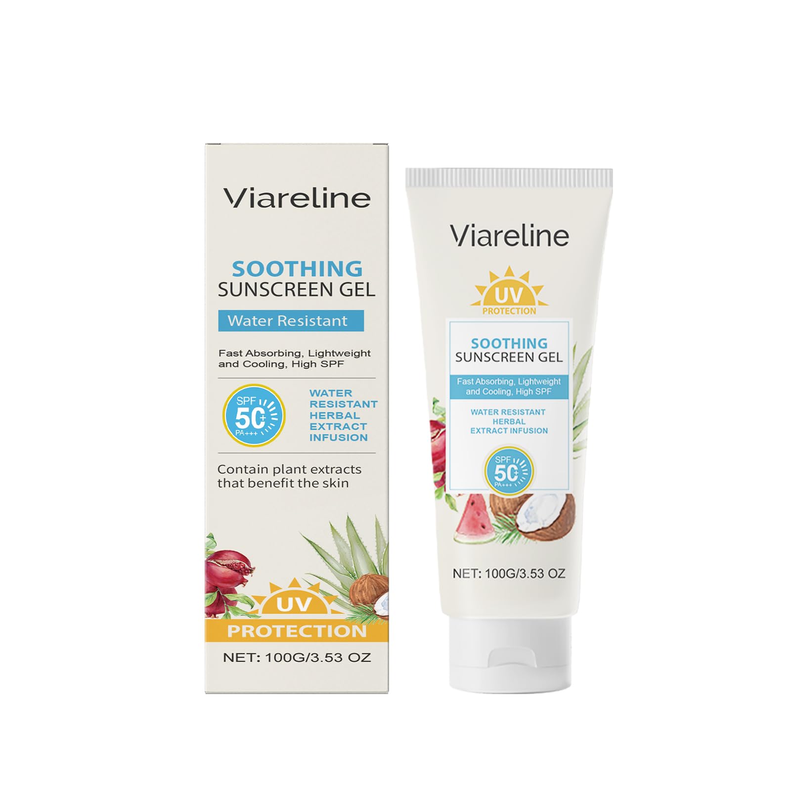 Viareline Soothing Sunscreen Gel SPF 50+ PA+++, 100g