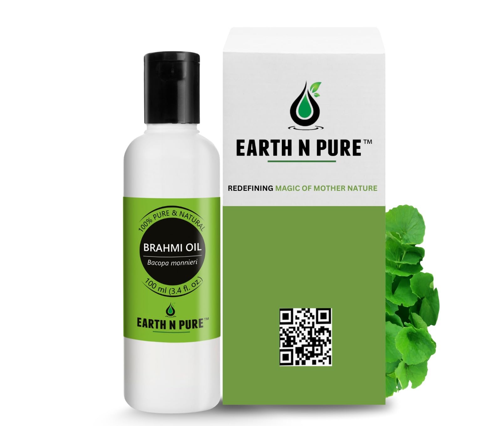 Earth N Pure Brahmi Oil For Hair, Cold Pressed, Natural And Therapeutic Grade - 100 Ml