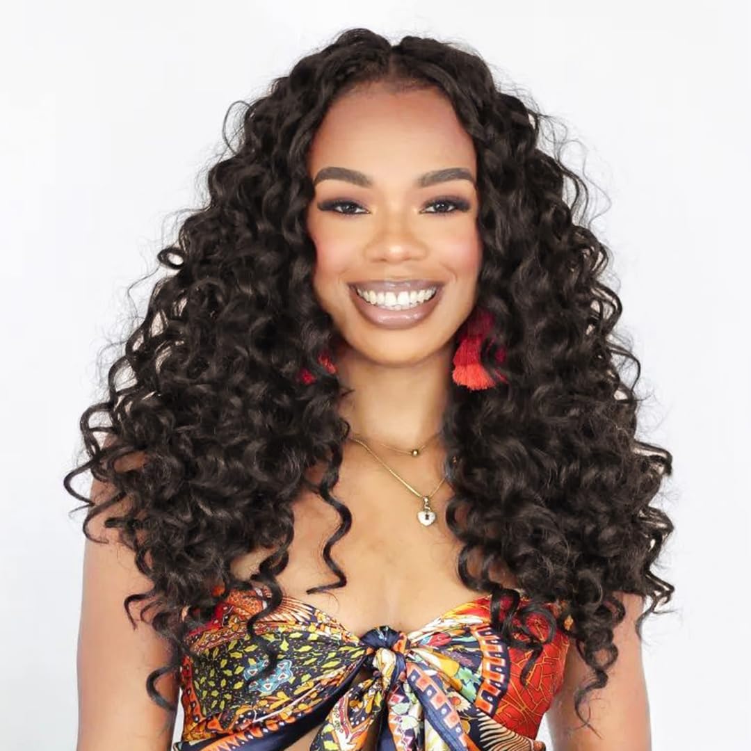 Ocean Wave Crochet Hair Deep Wave Crochet Hair Ocean Wave Braids Hair Synthetic Crochet Braiding Hair Extensions 6 Packs (20 Inc