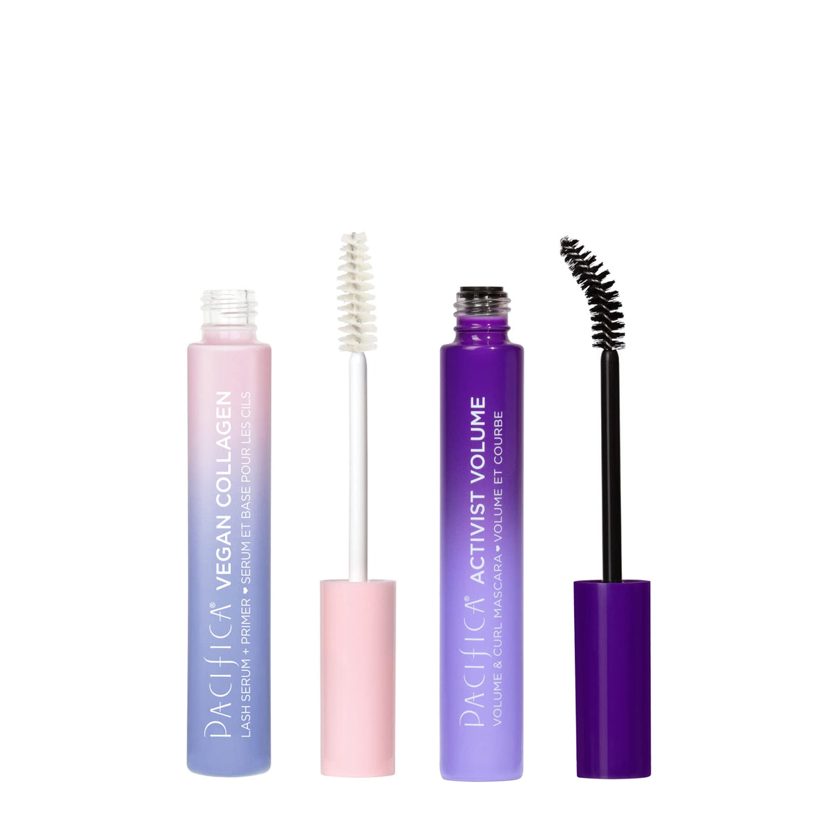 Pacifica Beauty, Activist Volume & Curl Black Mascara, Vegan Collagen Lash Serum & Clear Mascara Primer, Lengthening + Volumizin