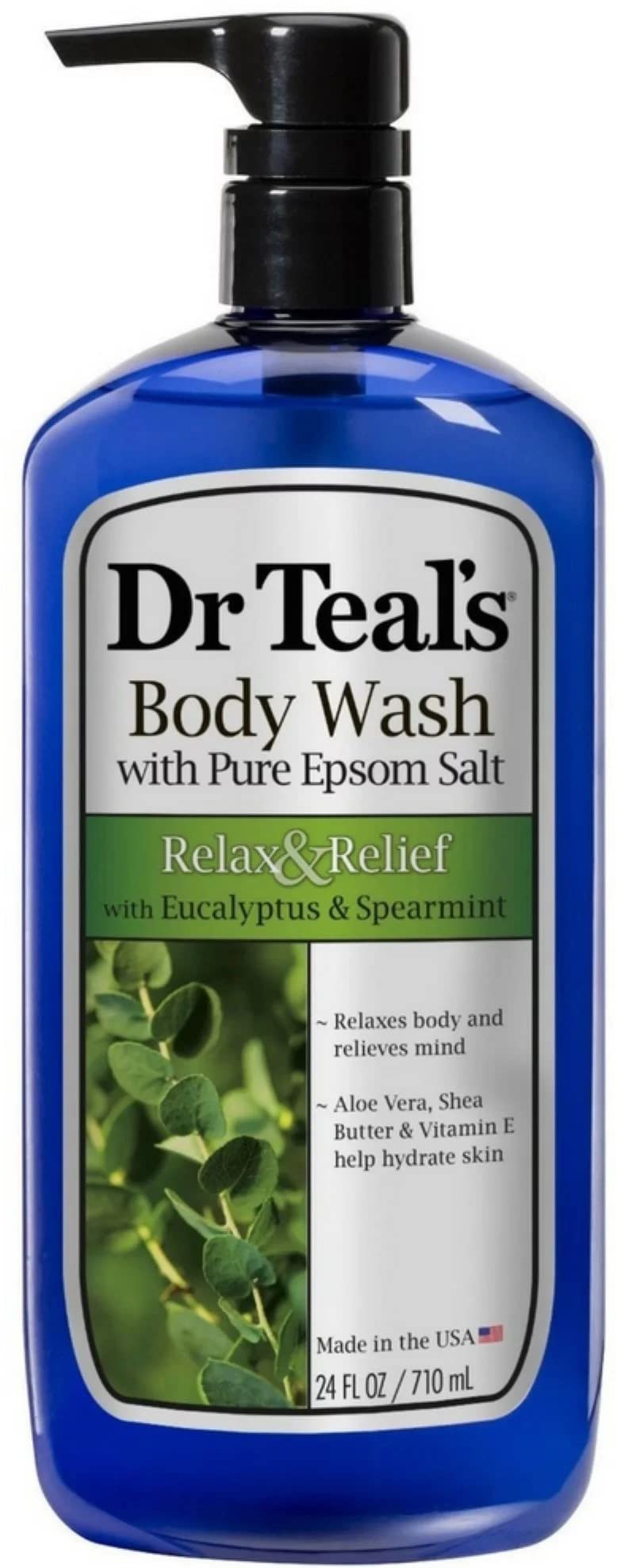Dr. TealS Body Wash With Pure Epsom Salt, Relax & Relief With Eucalyptus & Spearmint | Shower Gel 710Ml