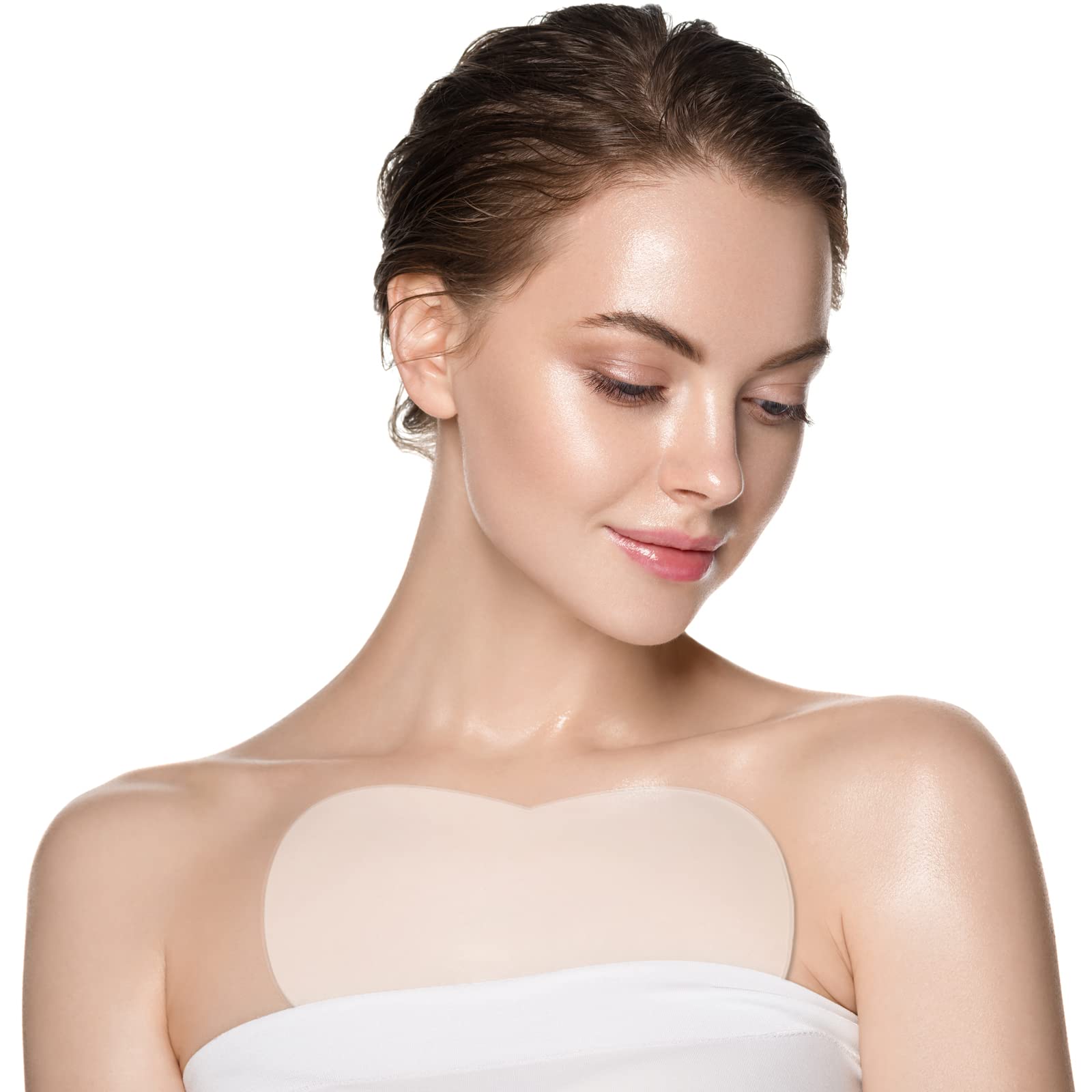 Skywee Professional Products Chest Wrinkle Pads Upgraded - Decollete Anti Cleavage Wrinkles Silicone Pad Set Of 3 Reusable Patch