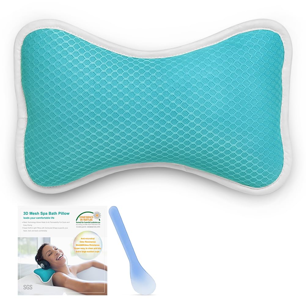 Comfortable Bath Pillow With Suction Cups, Supports Neck And Shoulders Home Spa Pillows For Bathtub, Hot Tub, Bathtub Head Rest
