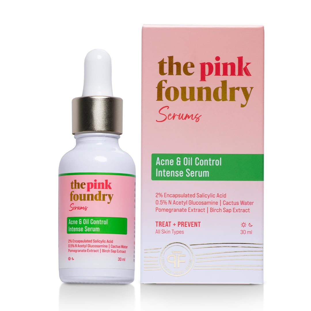 The Pink Foundry Acne & Oil Control Intense Serum With 2% Encapsulated Salicylic Acid | Stops CAcne Bacteria Growth | Fights & 