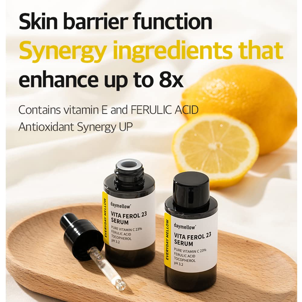 daymellow Vita Ferol 23 Serum 0.67fl.oz/20ml Face Moisturizer, Facial Serum, Vita Serum, Vitamin C 23%, Brightening, Hydrating S