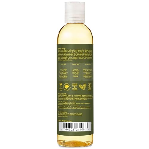 Sheamoisture Olive/Green Tea Bath, Body & Massage Oil, 8 Ounce