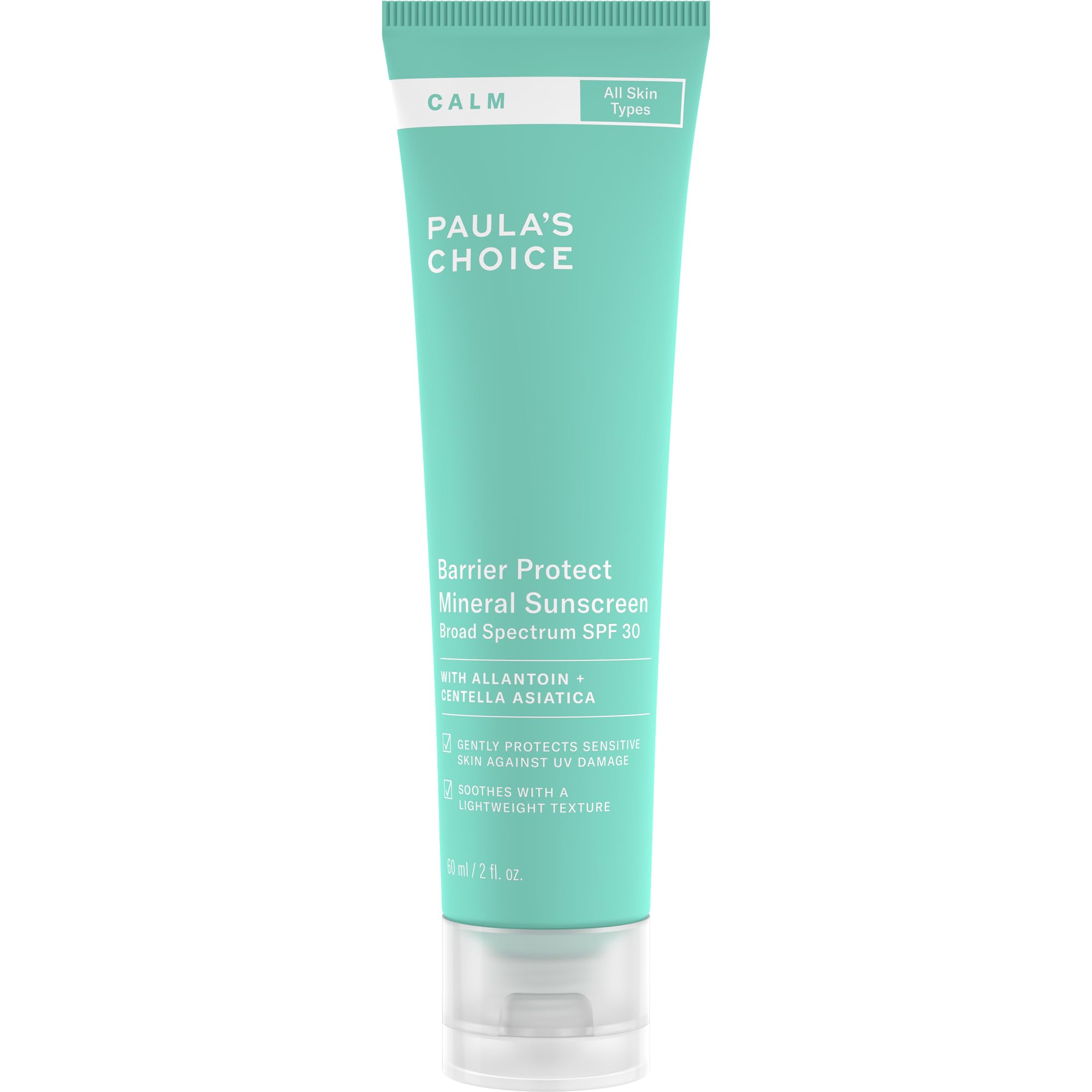 Paulas Choice Calm Barrier Protect Mineral Moisturizer Sunscreen Spf 30 For Sensitive Skin, Soothes Redness, Suitable For Rosace