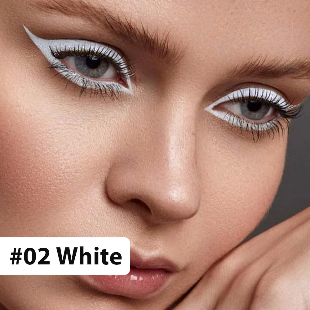 Kaely White Pencil Eyeliner,Sharpenable Multi-Use Gel Eyeliner Pencil,Waterproof Smudge Proof Eye Liner Pen,Long Lasting Smooth