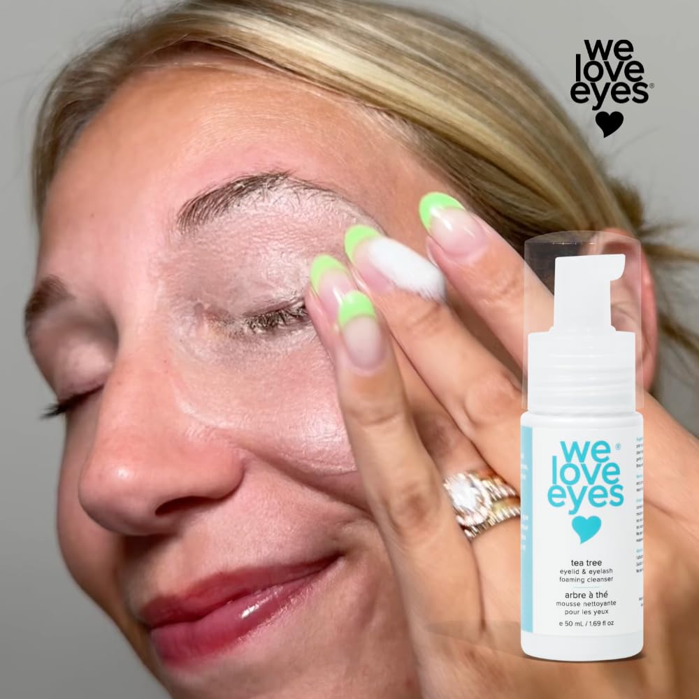 We Love Eyes: Tea Tree Eyelid Foaming Cleanser - Vegan. All Natural. Cruelty Free. Safe for False Lashes.