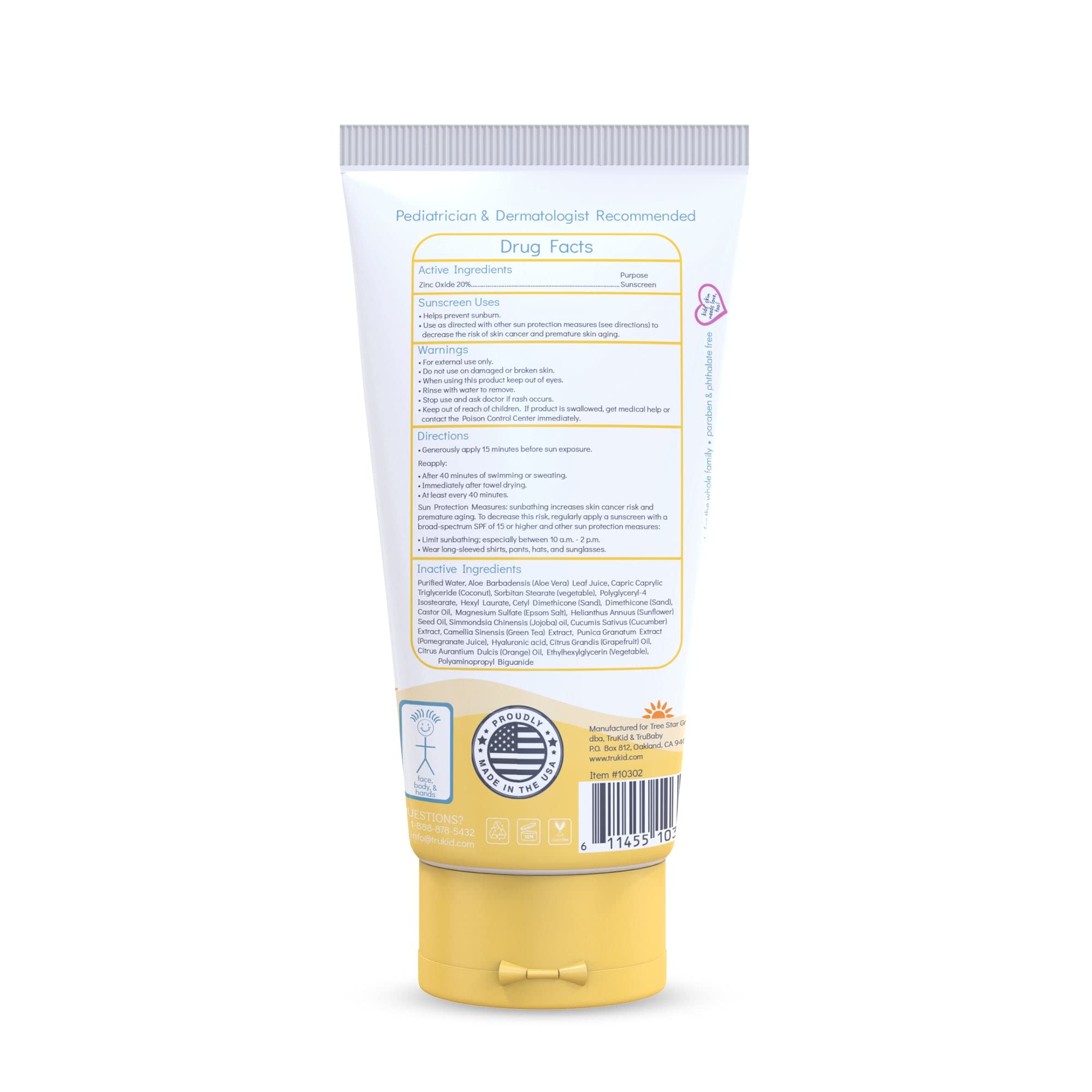 Trukid Daily Spf 30+ Sunscreen - Uva/Uvb Protection, Natural Ingredients, Fsa Eligible, Mineral Based Body & Face Sunscreen, Saf