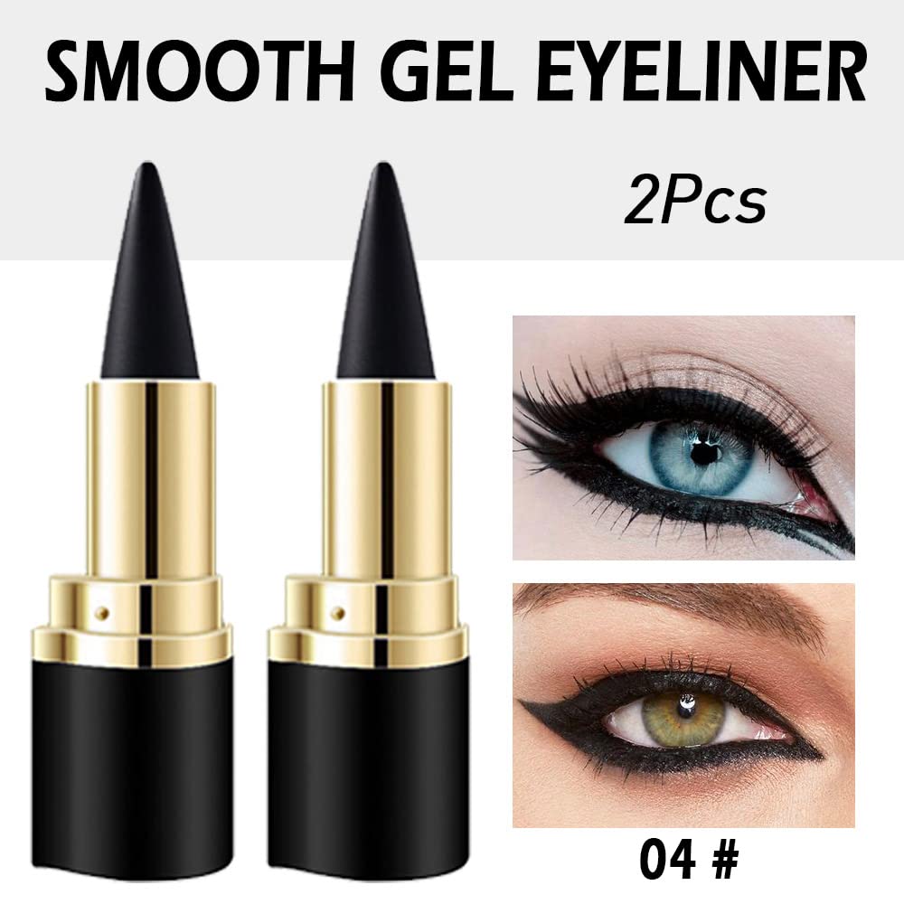 Evpct 2Pcs Black Grey Gray Gel Eyeliner Pencil Eye Black Face Paint Stick Makeup Set Waterproof Matte Cream Crayon Eyeliner Penc