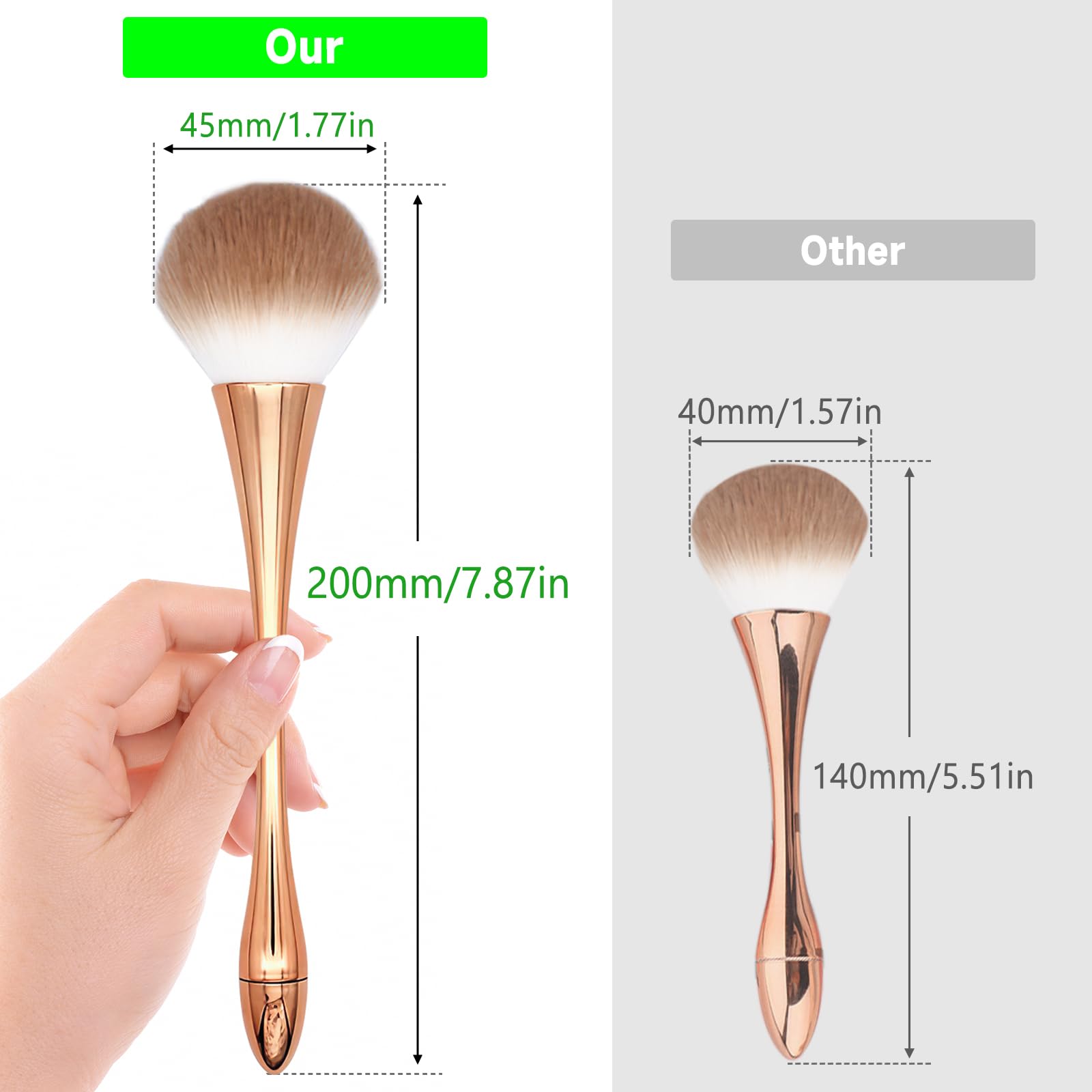 Large Powder Makeup Brush, Blush Brush For Setting Powder, Bronzer, & Blush, Complete Coverage, Large Fluffy Powder Brush, Vegan